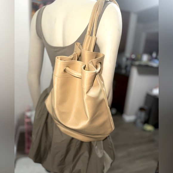 Karl Lagerfeld Handbags - Lagerfeld Sun Moon Stars Bucket Tote Gold/yellow Cinch Sac Nylon Vtg 90s RARE